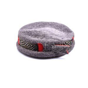 Vintage Women's Hat by Flechet Feather Trim Gray
